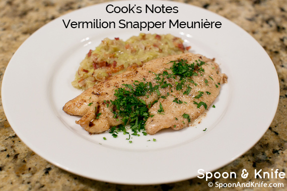 Cook's Notes - Vermilion Snapper Meuniere gluten-free recipe
