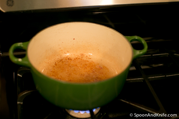 Bacon flavoring for the leeks
