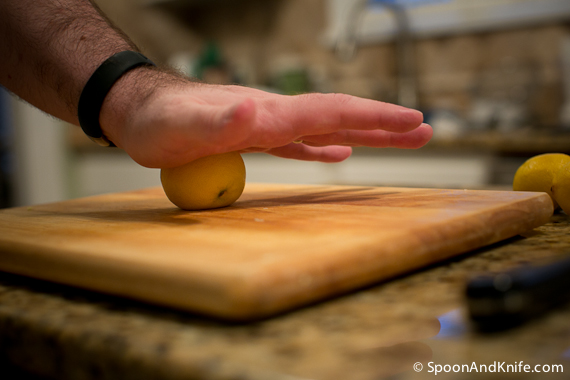 Smashing the lemons helps get the juice flowing