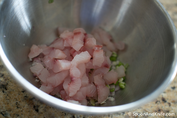 Flounder prepared for Ceviche