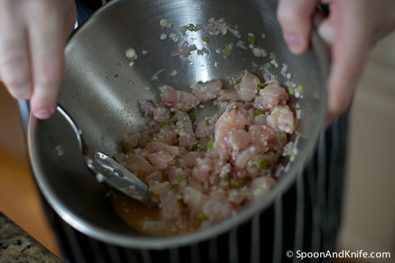 Preparing Flounder Ceviche