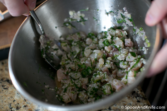 Flounder Ceviche with parsley