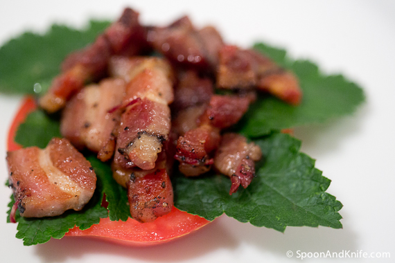 Benny BLT base, ready for the egg & Hollandaise sauce