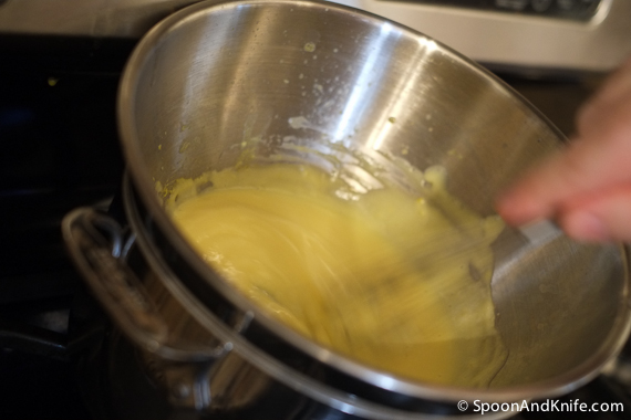 Preparing the Hollandaise sauce