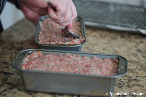 Press down on the meatloaf to get out all air bubbles
