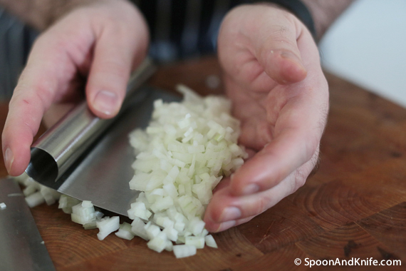 Use a Dough Scraper to Lift Vegetables